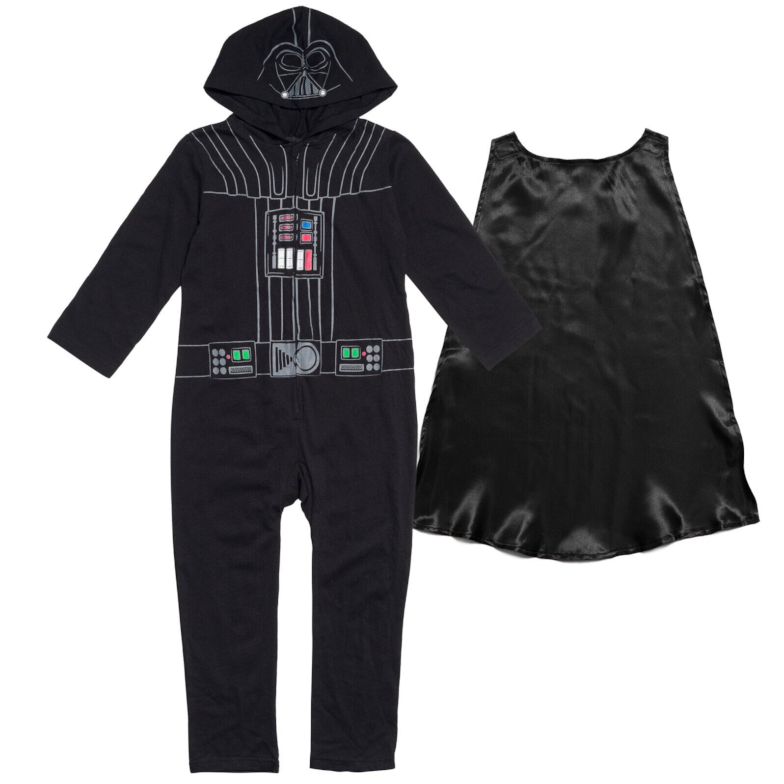 Star Wars Darth Vader Little Boys Zip Up Cosplay Coverall and Cape Infant to Big Kid Star Wars