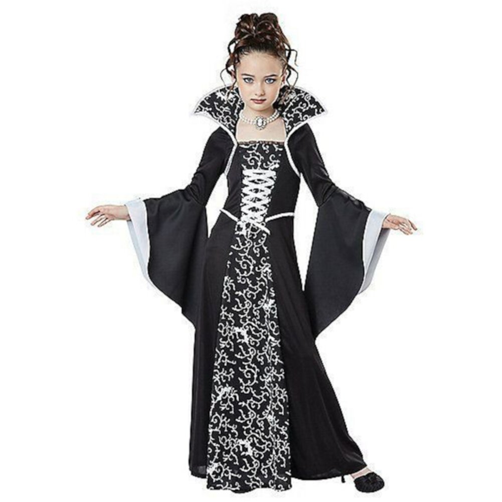 2-18 Years Halloween Girls Royal Vampire Costume for Kids and GIrls, Gothic Vintage Queen Halloween Dress Up Gyratedream