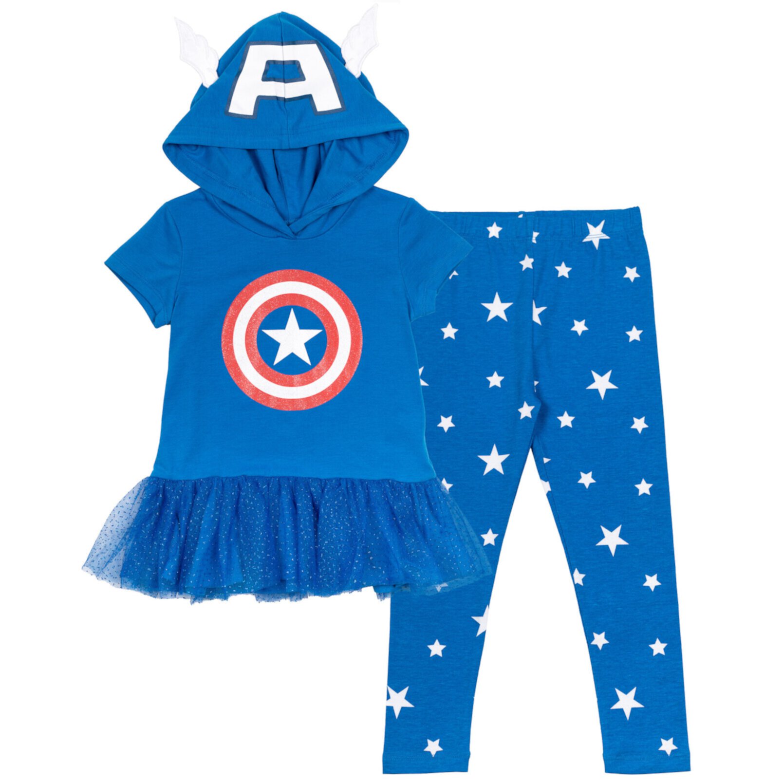 Marvel Avengers Captain America Toddler Girls T-Shirt and Leggings Outfit Set Marvel