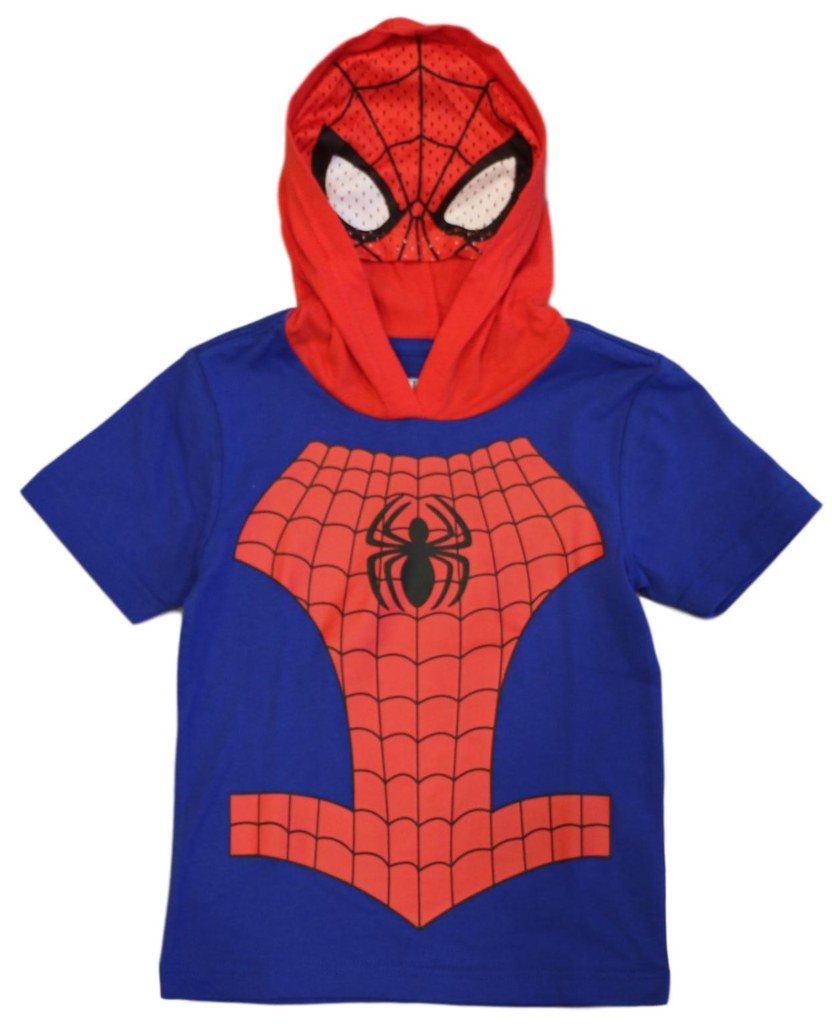 Marvel Avengers Spiderman Hooded T-Shirt with Mask (Toddler Boys & Little Boys) Marvel