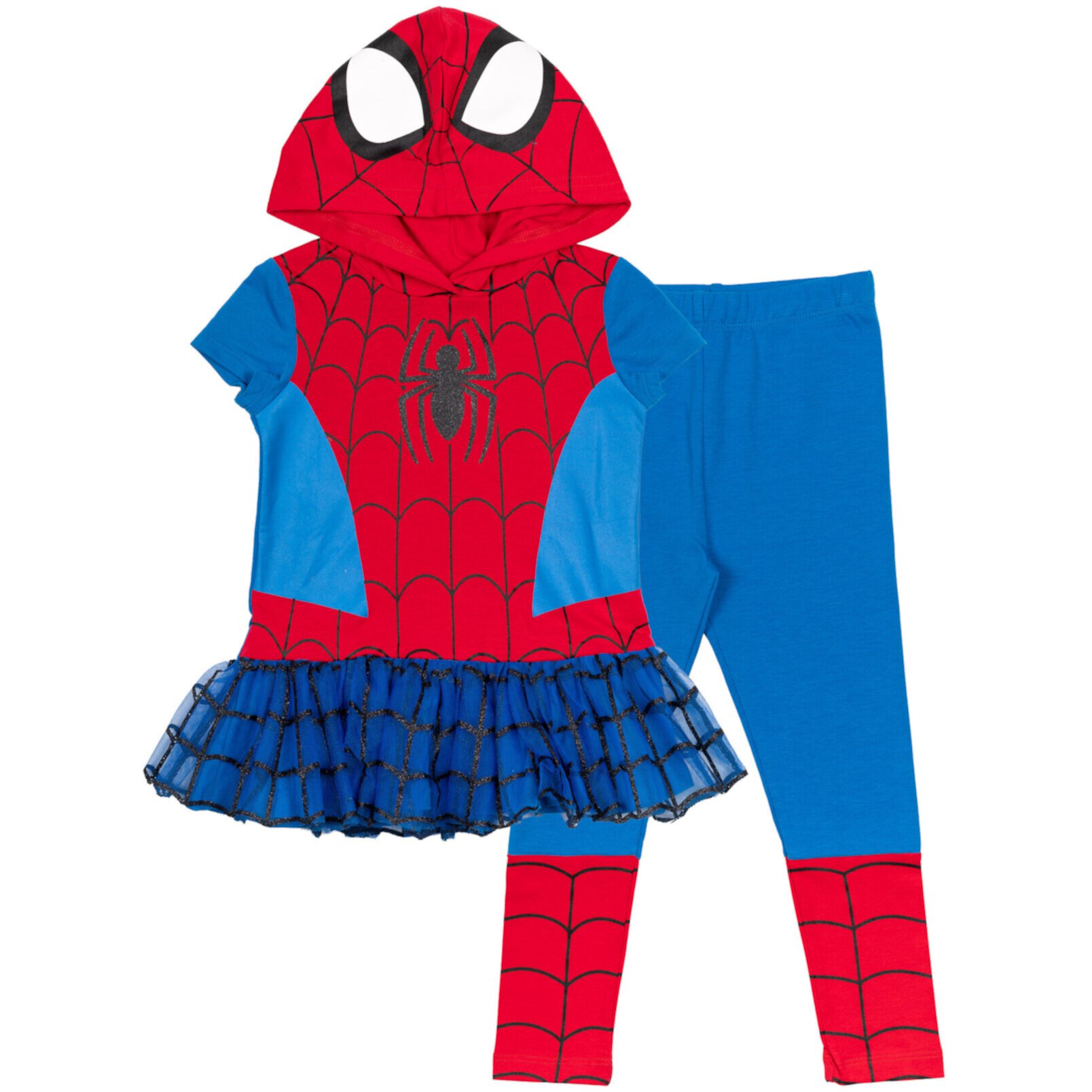 Marvel Spider-Man Little Girls Peplum T-Shirt and Leggings Outfit Set Marvel