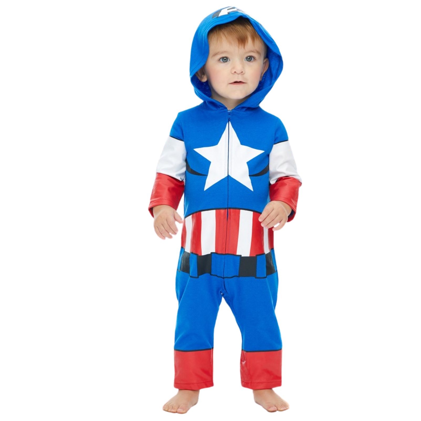 Marvel Avengers Captain America Infant Baby Boys Zip Up Cosplay Coverall Marvel