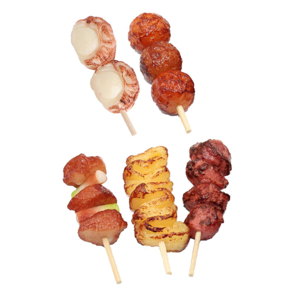 5 Pcs Simulation Barbecue Skewers Play Grill Fake Meat Children’s Toys Food Mini Wooden Toddler Eease