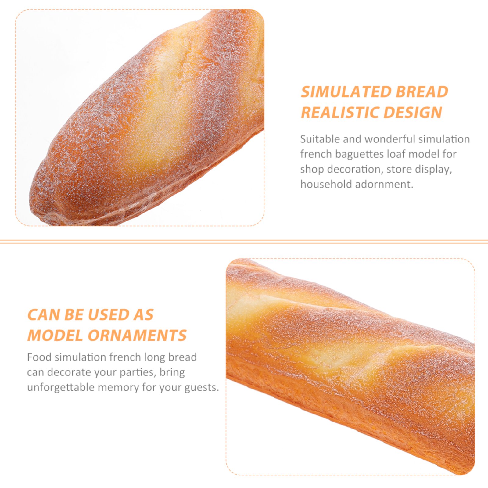 Artificial French Long Bread Model Display Artificial French Loaf Nobrand