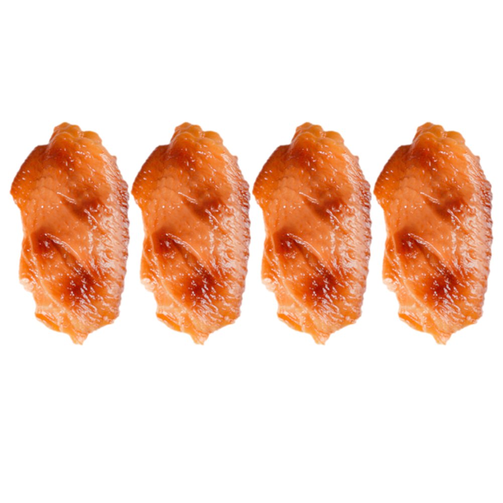 4 Pcs Simulated Chicken Wings Faux Food Model Display Supply Events Decoration Bakery Wear-resistant Fake Gardnery