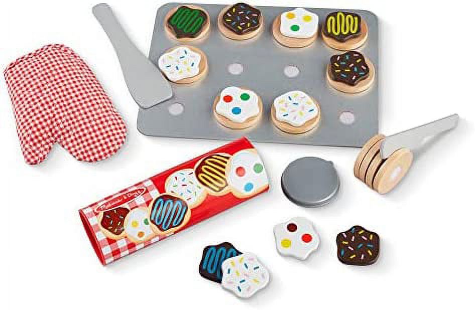 Melissa & Doug Slice and Bake Wooden Cookie Play Food Set - Pretend Cookies And Baking Sheet, Wooden Play Food Set, Toy Baking Set For Kids Ages 3+ Melissa & Doug