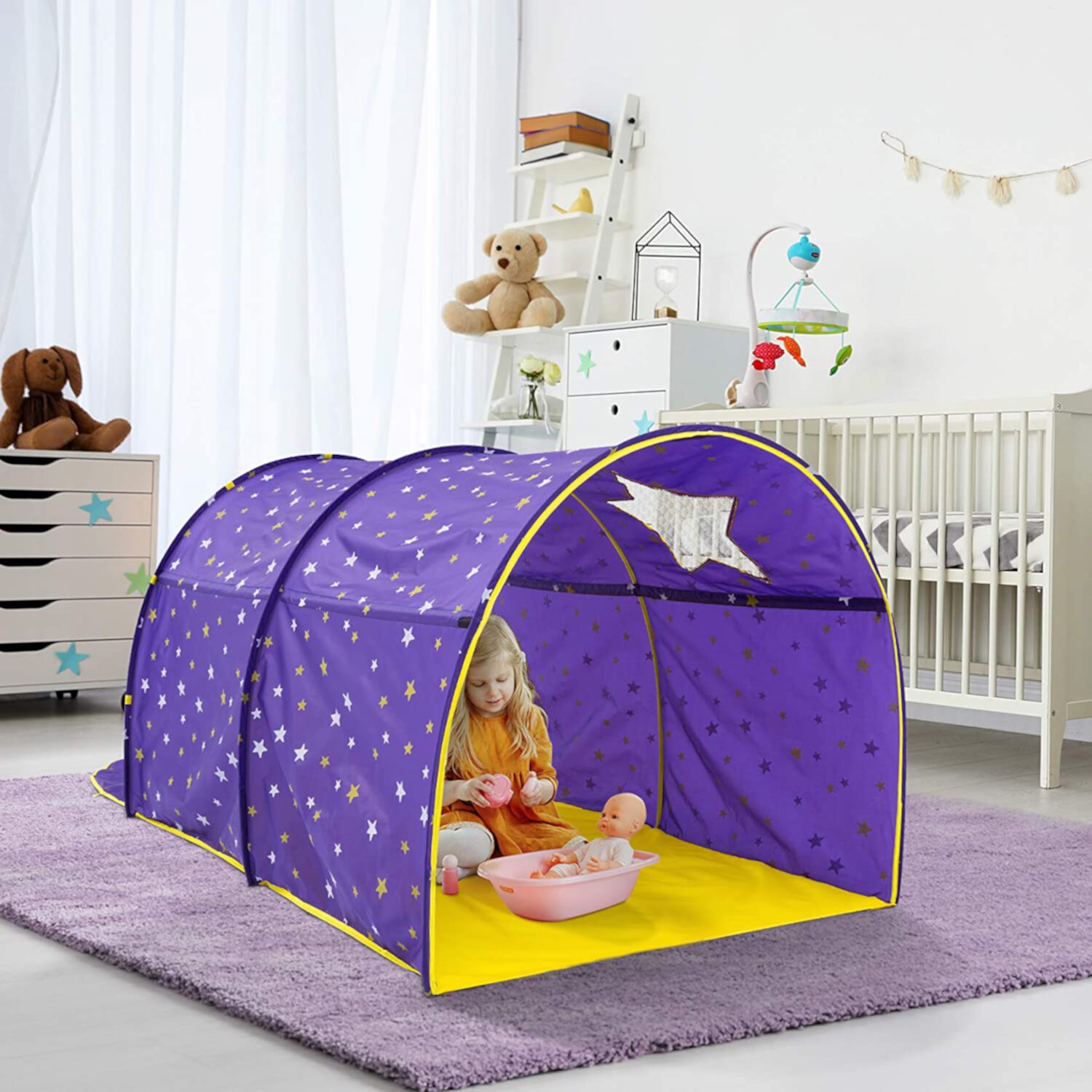 Toddler Bed Tent Canopy Dream Kids Play Playhouse Privacy Twin Size Starlight Tent Alvantor