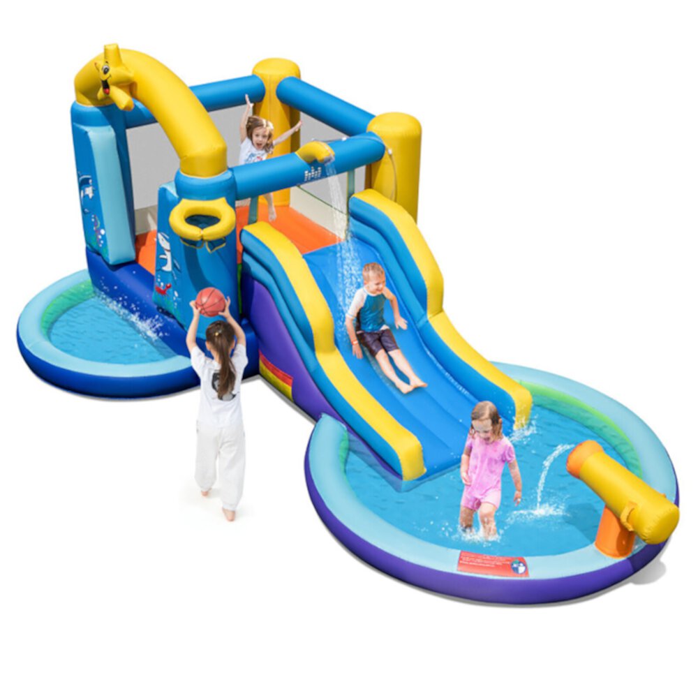 CIPACHO Inflatable Ocean-Themed Bounce House with 680W Blower and 2 Pools, Playhouse for Kids Outdoor CIPACHO