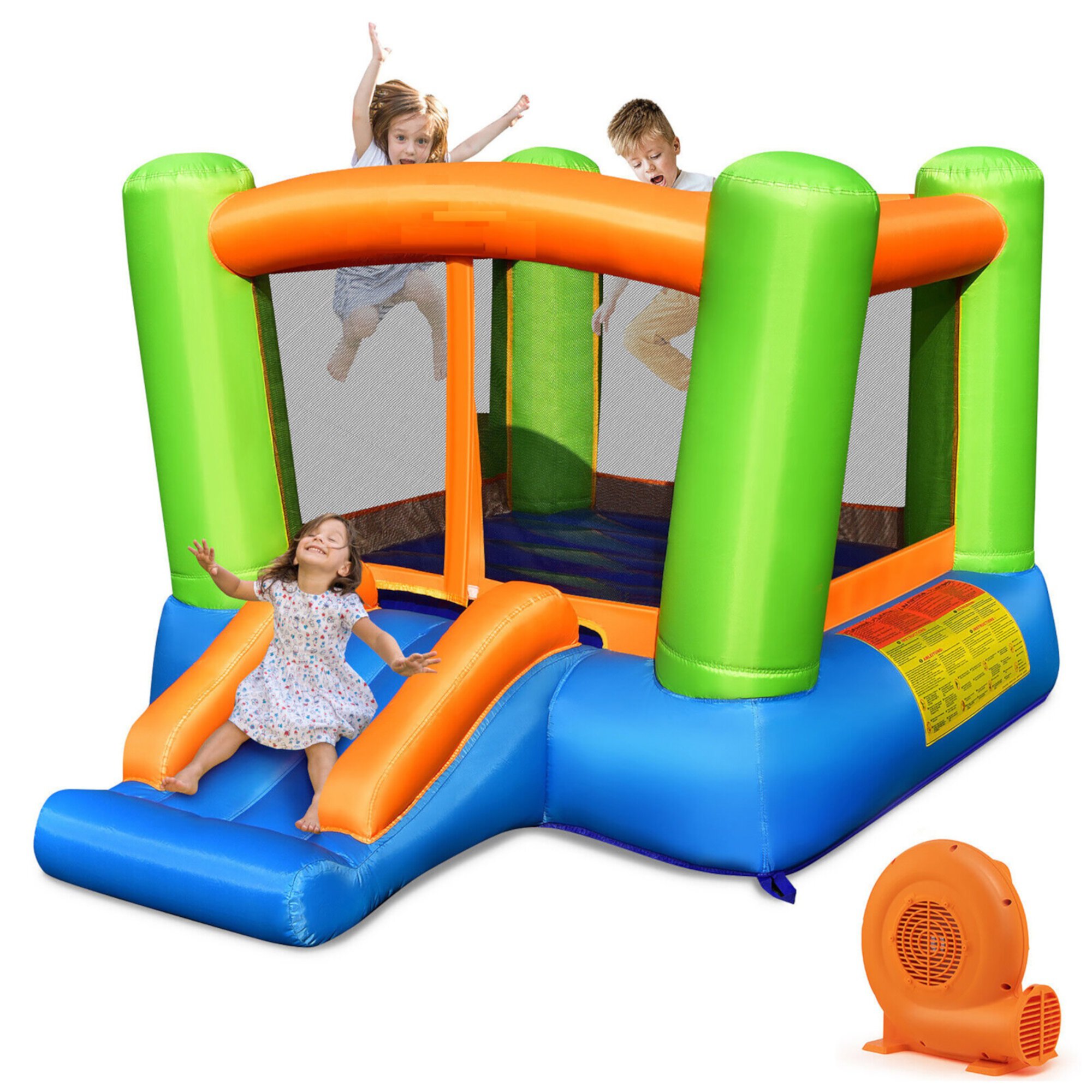 Gymax Inflatable Bounce House Kids Jumping Playhouse Indoor & Outdoor With 550W Blower GYMAX