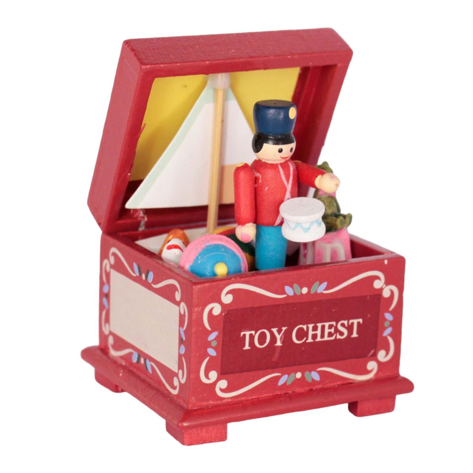 Dolls House Toys Chest Full of Toy Miniature Nutcracker Figure Crafts Project for Dollhouse Pretend Toy Room Box Playhouse Almencla