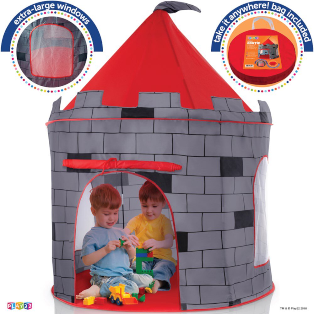 Kids Play Tent Knight Castle - Portable Kids Tent - Kids Pop Up Tent Foldable Into Carrying Bag - Children's Play Tent For Indoor And Outdoor Use - Kids Playhouse Best Gift For Boys and Girls Play22