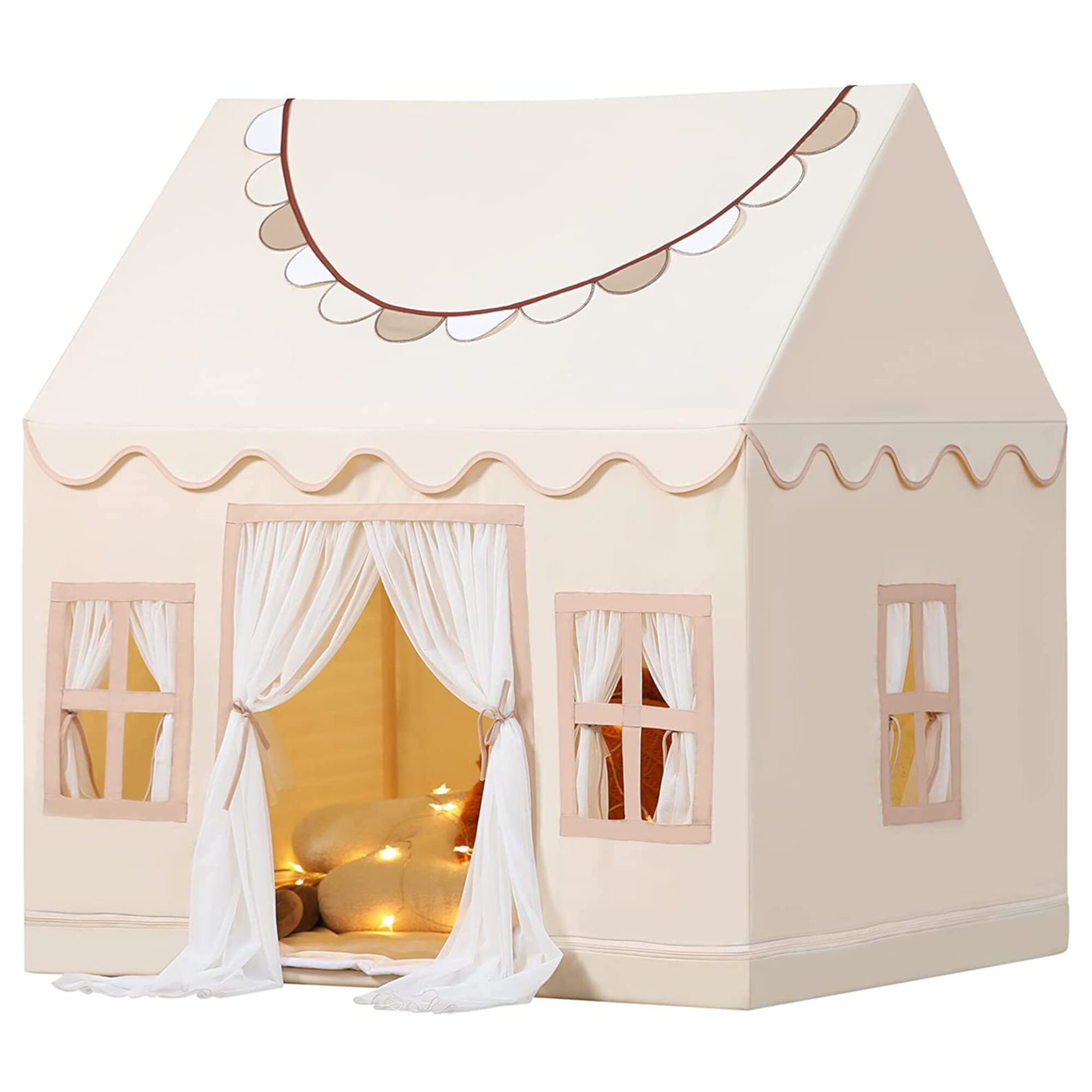 Wilwolfer Kids Play Tent for Toddlers with Padded Mat & Star Light Golden Indoor Playhouse Wilwolfer