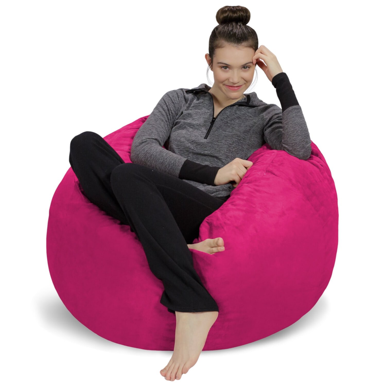 Sofa Sack Bean Bag Chair, Memory Foam Lounger with Microsuede Cover, Kids, 3 ft, Purple Sofa Sack