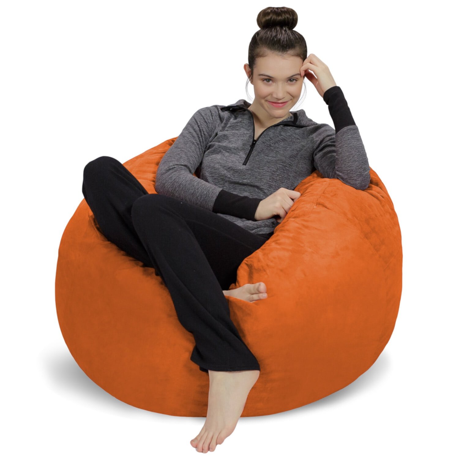 Sofa Sack Bean Bag Chair, Memory Foam Lounger with Microsuede Cover, Kids, 3 ft, Cocoa Sofa Sack