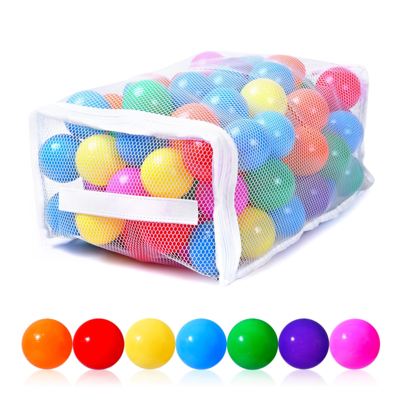 PlayMaty Play Ball Pit Balls - Phthalate Free BPA Free Colorful Plastic Ocean Pool Balls for Kids Swim Pit Fun Toys 100 Pieces for Toddlers and Baby Playhouse Play Tent Playpen(Colorful) PlayMaty