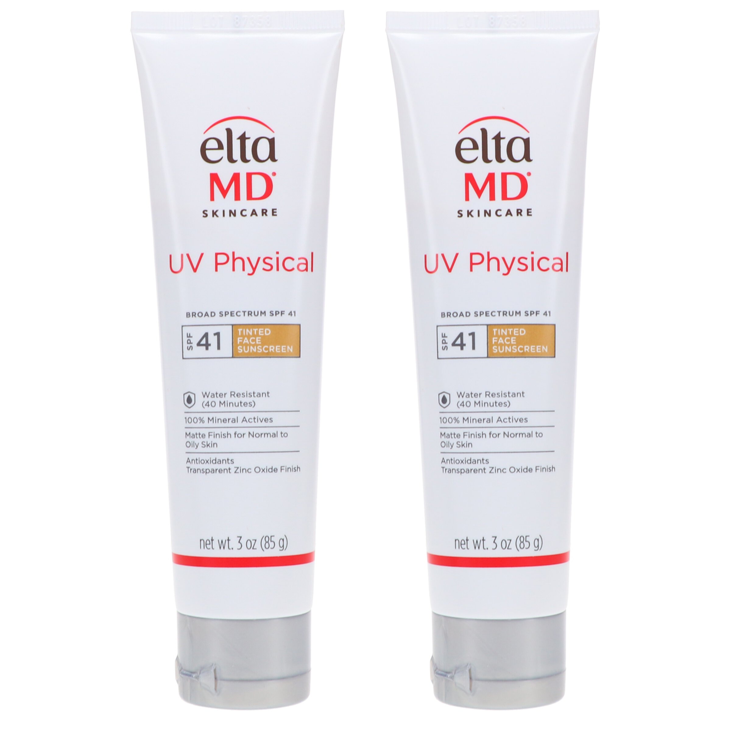 EltaMD UV Physical Lightly Tinted SPF 41 Broad Spectrum 3 oz 2 Pack EltaMD