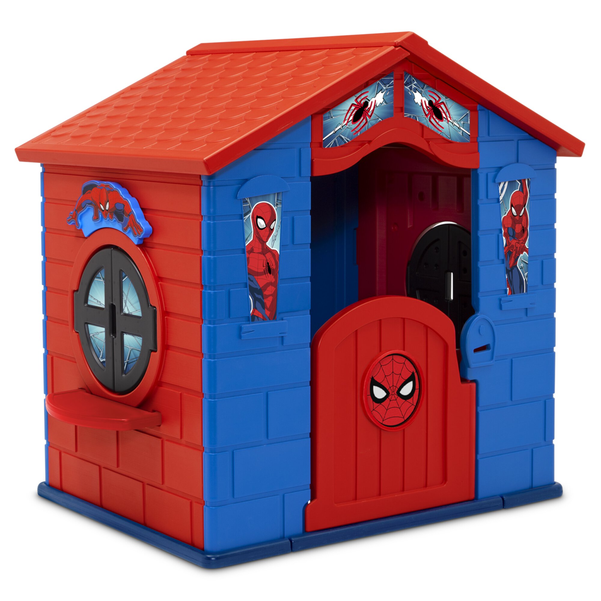 Marvel Spider-Man Plastic Indoor/Outdoor Playhouse with Easy Assembly by Delta Children, Blue/Red Delta Children