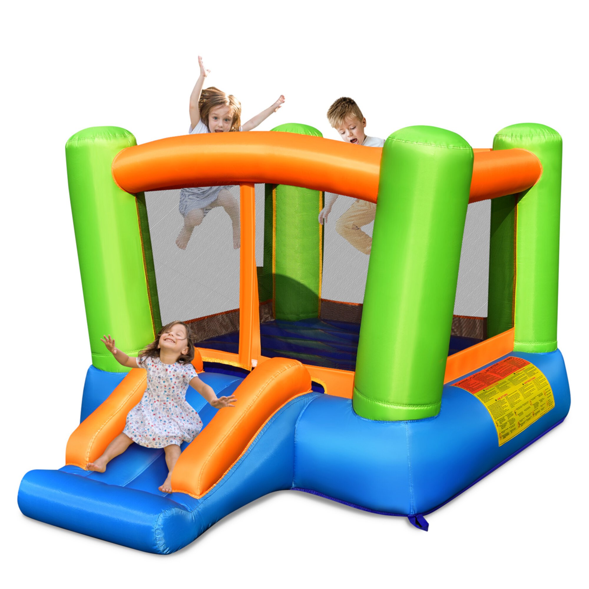 Gymax Inflatable Bounce House Kids Jumping Playhouse Indoor & Outdoor Without Blower GYMAX