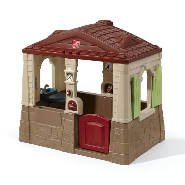 Step2 Neat & Tidy Cottage II Brown Playhouse Plastic Kids Outdoor Toy Step2