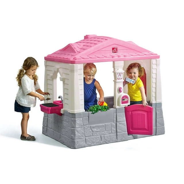 Step2 Neat and Tidy Pink Cottage Playhouse, for Toddlers Step2