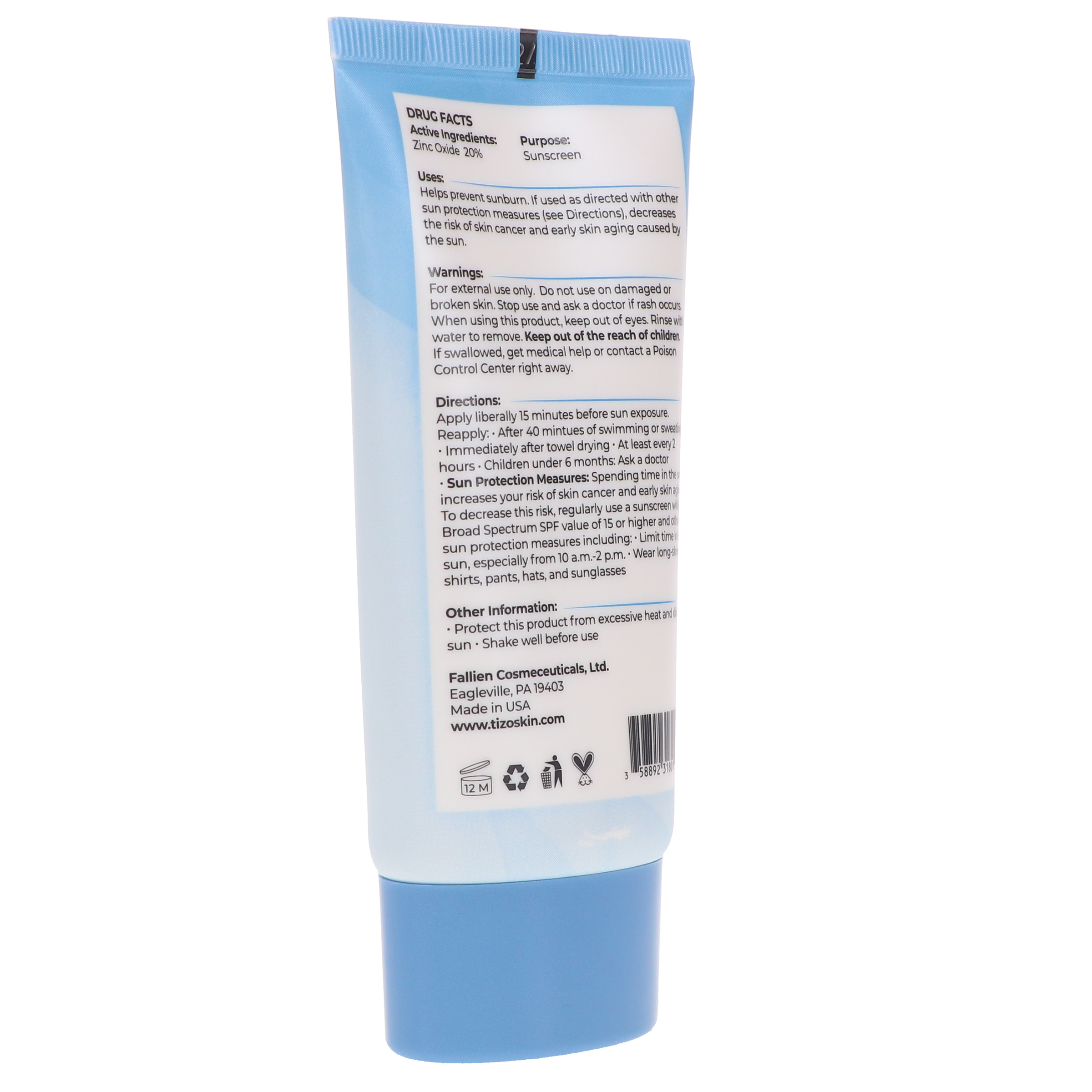 TIZO Zinc Body and Face Sunscreen SPF 40 Non-Tinted with Antioxidants C & E 3.5 oz Tizo