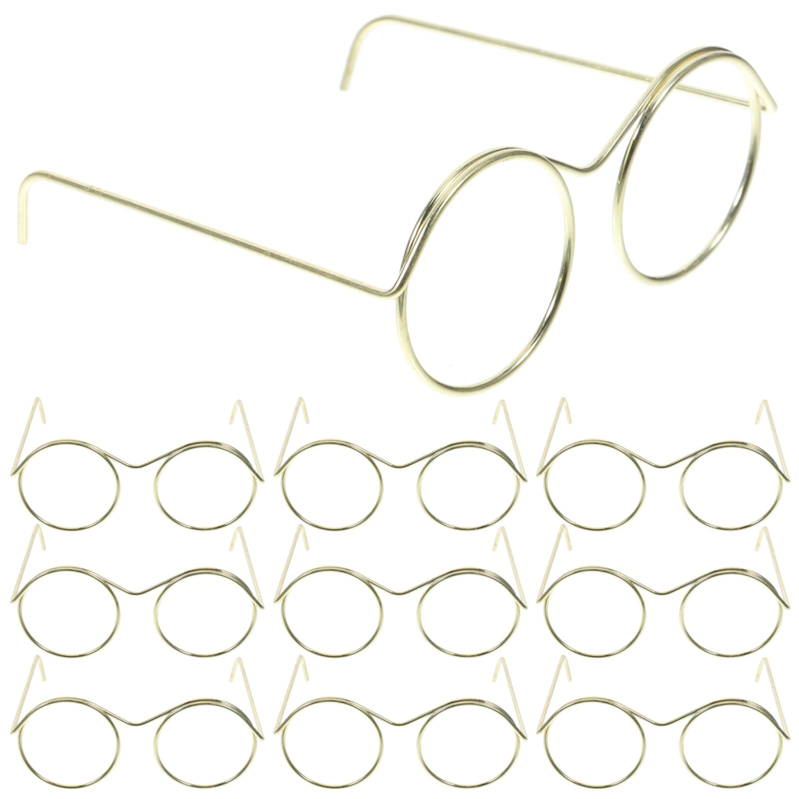 Doll Glasses Mini Steel Eyeglasses Sunglasses for Crafts Baby Clothing Confused 10 Pcs Syud