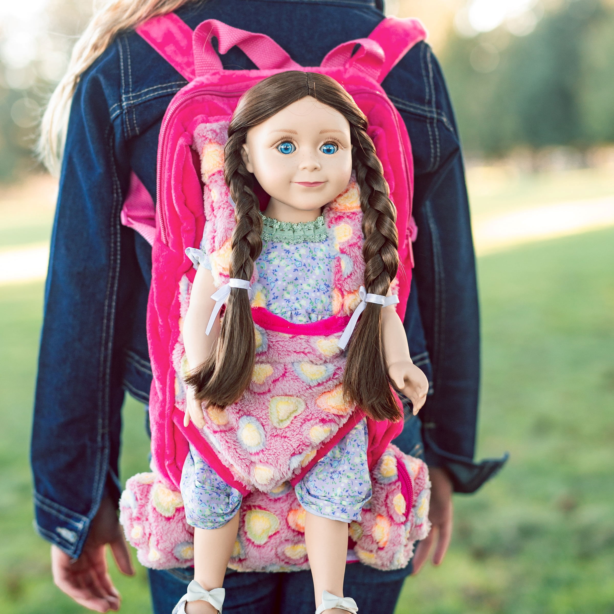 The Queen's Treasures Doll Accessories, Pink Baby Doll Backpack Carrier and Doll Sleeping Bag, Compatible for use with 15 and 18 Inch American Girl. Doll NOT included The Queen's Treasures