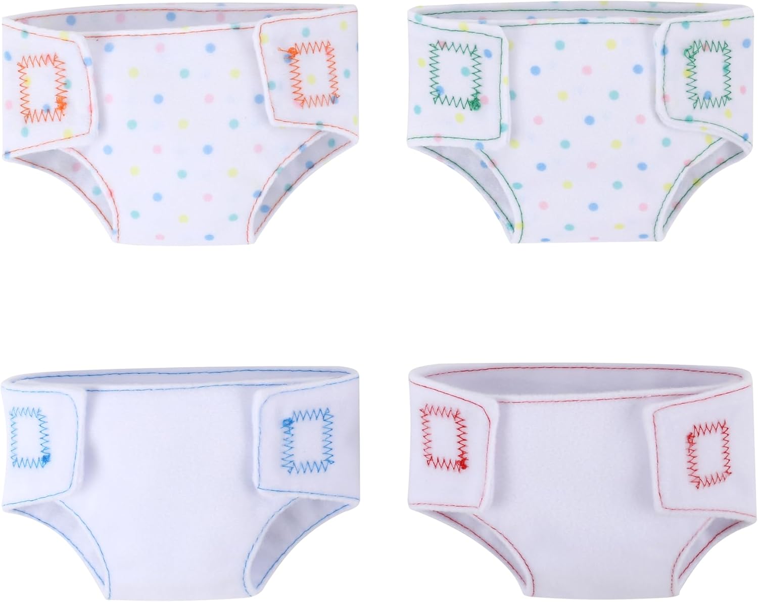 4 PCS Baby Doll Diapers for 14-18 Inch American Reborn Baby Dolls, Realistic Baby Dolls Binlechuang