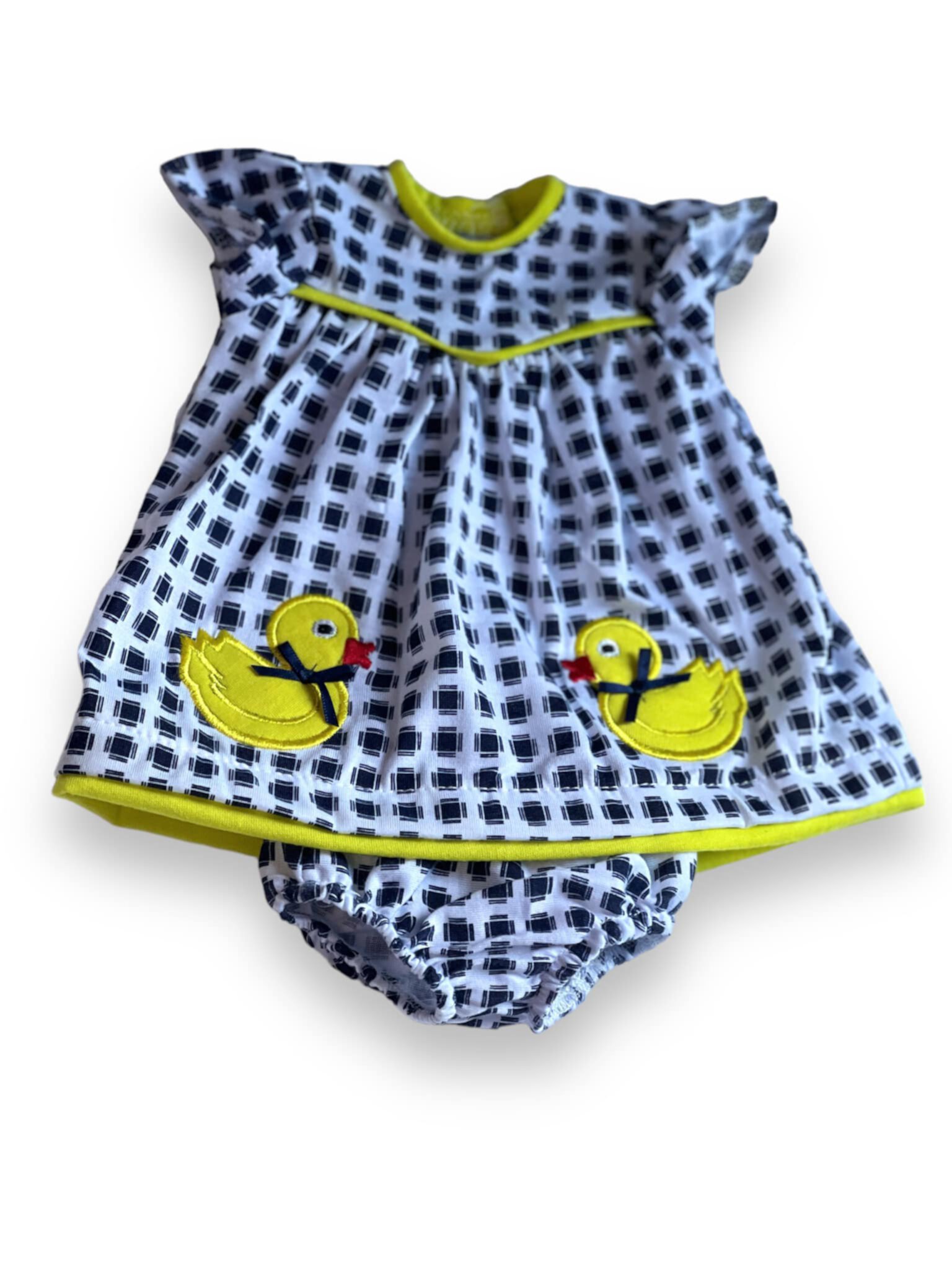 15-17 Inch Baby Doll Clothes- Ducky Dress with Matching Diaper Cover Set My Brittany's