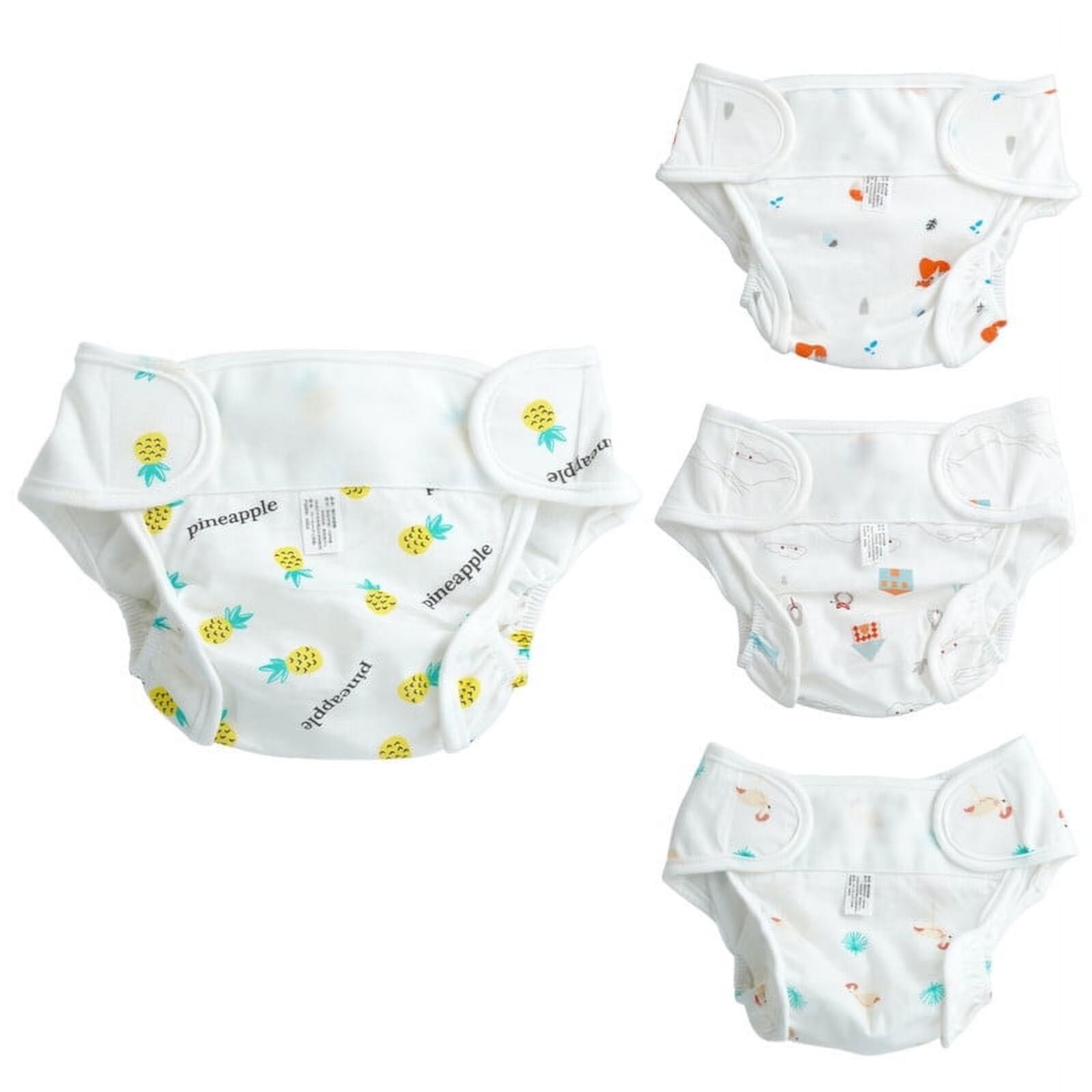 BABESIDE 4 Pcs Reborn Baby Dolls Disapers Underwears for 17-22" Reusable Washable Doll Diapers Panties Babeside