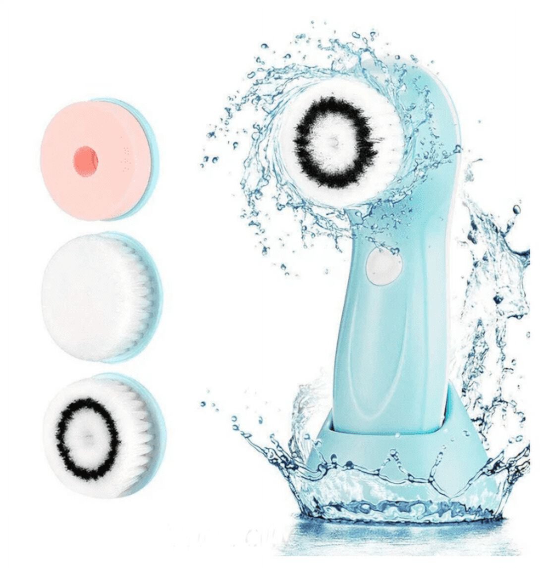 Facial Cleansing Brush,Rechargeable Waterproof Face Scrubber with 3 Brush Heads,Face Spin Brush for Exfoliating, Massaging and Deep Cleansing TIFOR