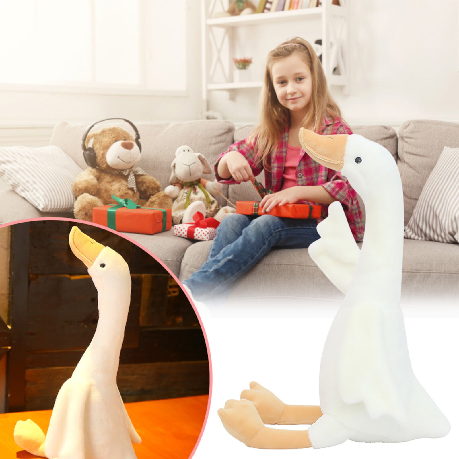 HMPEAIIY Plush White Toy Giant SIze Sky Long Neck Water Animal Doll Toys For Kids Birthday 40cm HMPEAIIY