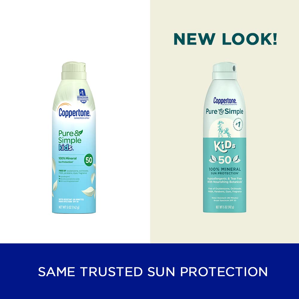 Coppertone Pure & Simple Kid's Sunscreen Spray - SPF 50 - 5oz (Pack of 20) Coppertone