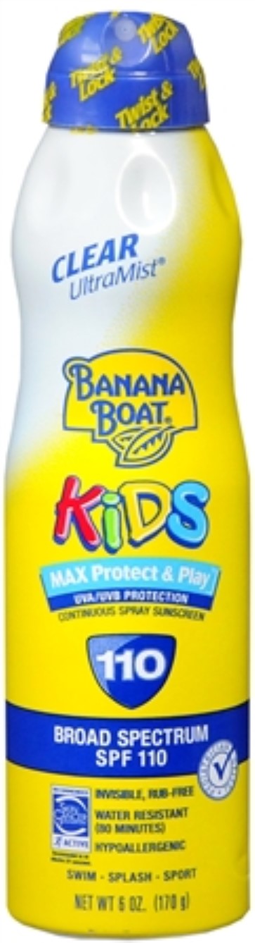 Banana Boat Kids Max Protect & Play Continuous Spray Sunscreen SPF 100 6 oz (Pack of 4) BANANA BOAT