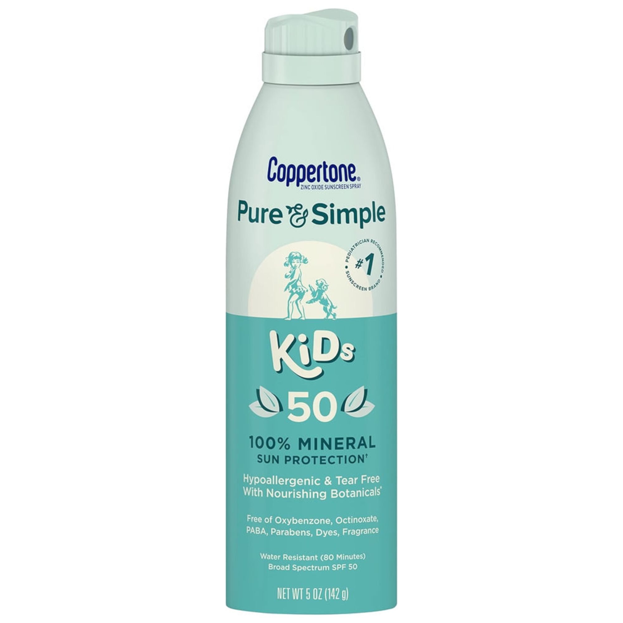 Coppertone Pure & Simple Kid's Sunscreen Spray - SPF 50 - 5oz (Pack of 18) Coppertone