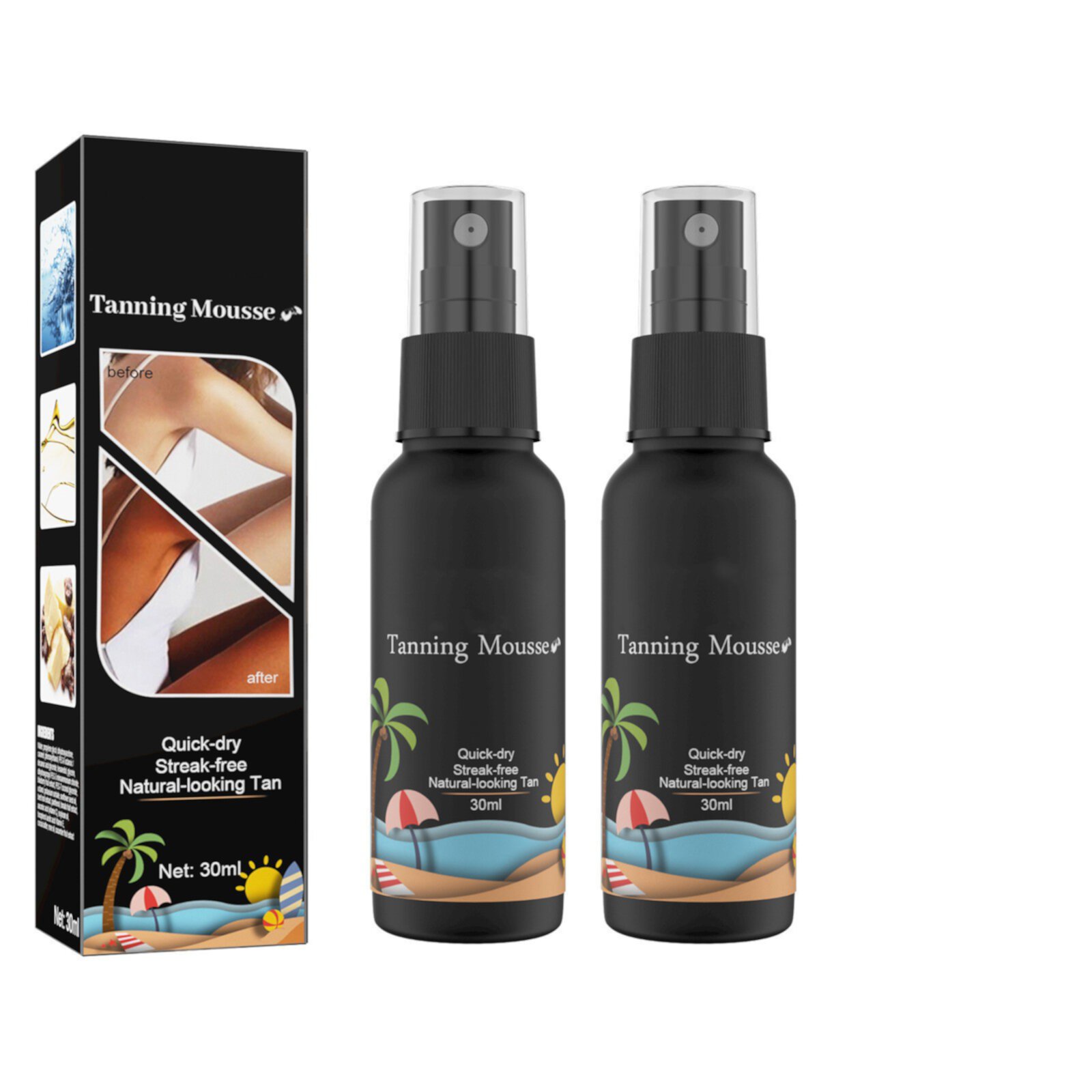 Yizioer Dark | Get Tanned Fast 1 Hour Sunless Tanner No Tan Smell No Nasties Vegan （3Pcs*50Ml） Yizioer