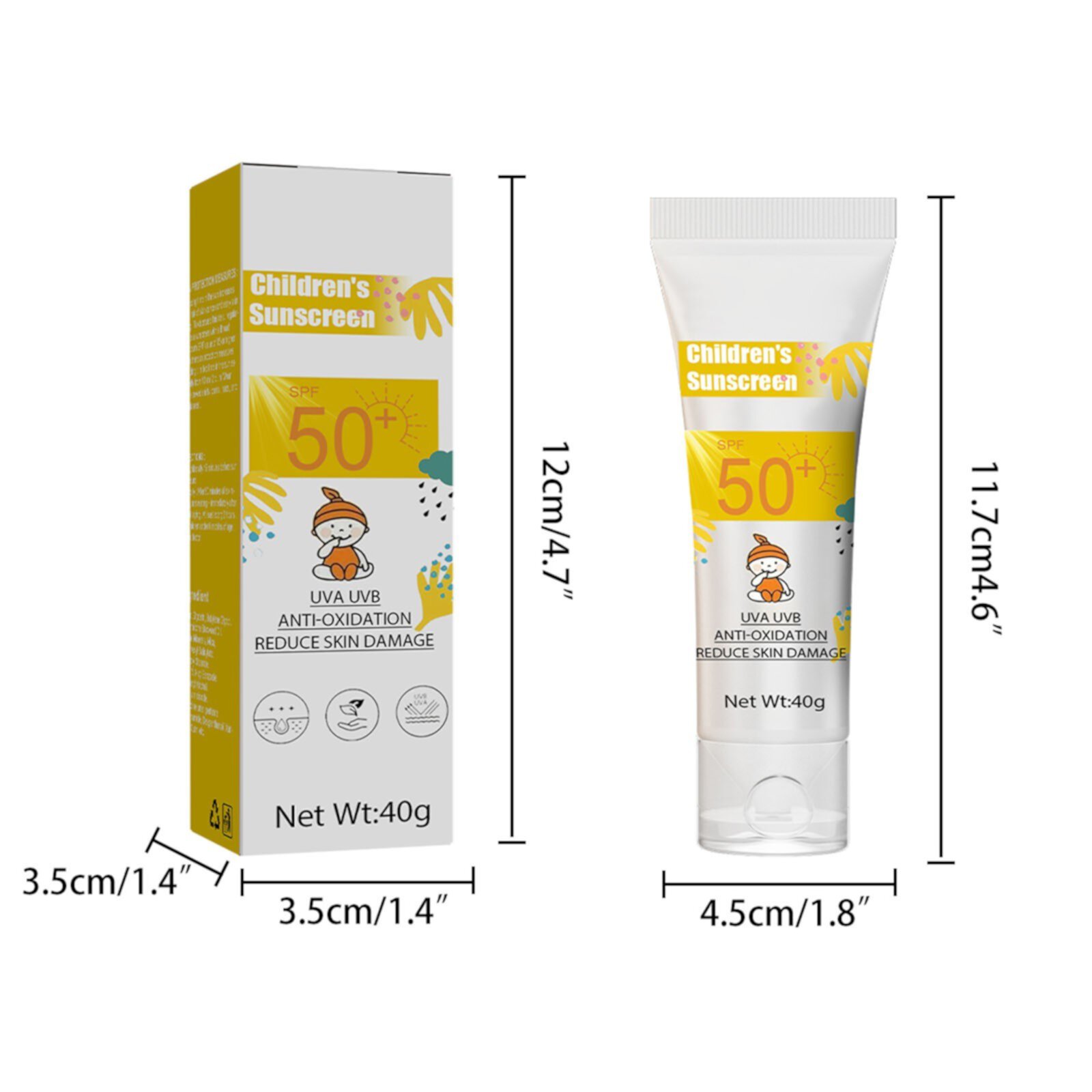 BKBP Water Resistant Children's Summer Outdoor Protection Refreshing Skin Gentle Non Irritating Body Natural Baby Sunscreen Weightless & Refreshing Feel BKBP