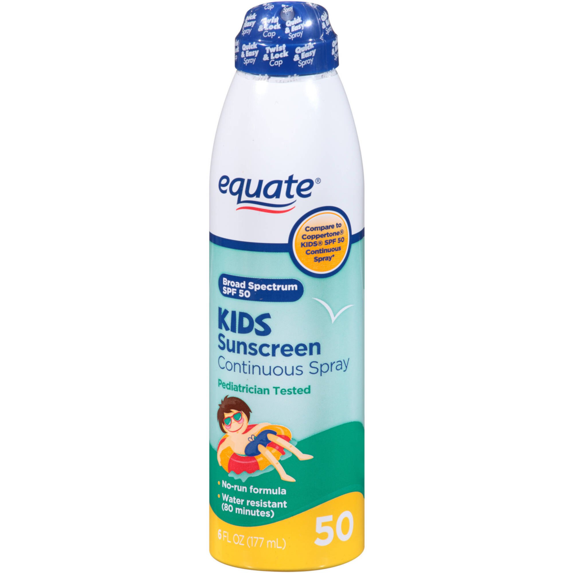 Equate Kids Continuous Spray Sunscreen, SPF 50, 6 fl oz Equate