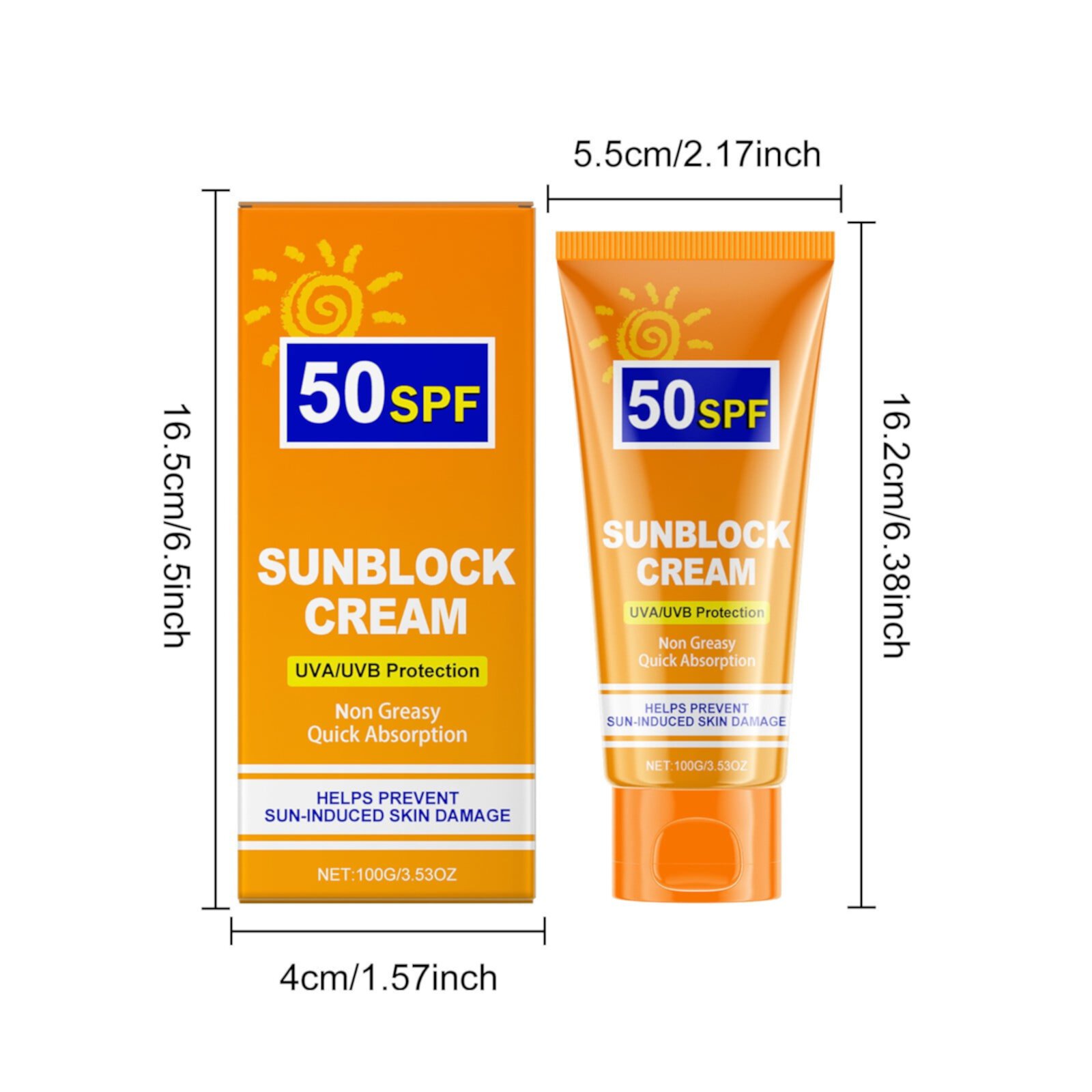 Best Sale! Tinted Sunscreen For Face, Sunscreen Balm, Moisturizing Sun Balm, SPF50 Sunscreen For Face With UV Care, Water Resistant And Non-Greasy Sunscreen 100g BUYHO