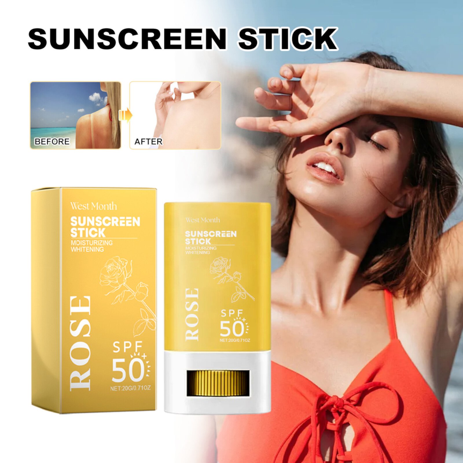 EWASWON Sport Sunscreen Spray,Beach Breeze Defense: Water-Resistant Sunblock SPF 50+ - Your Companion for Fun in the Sun EWASWON