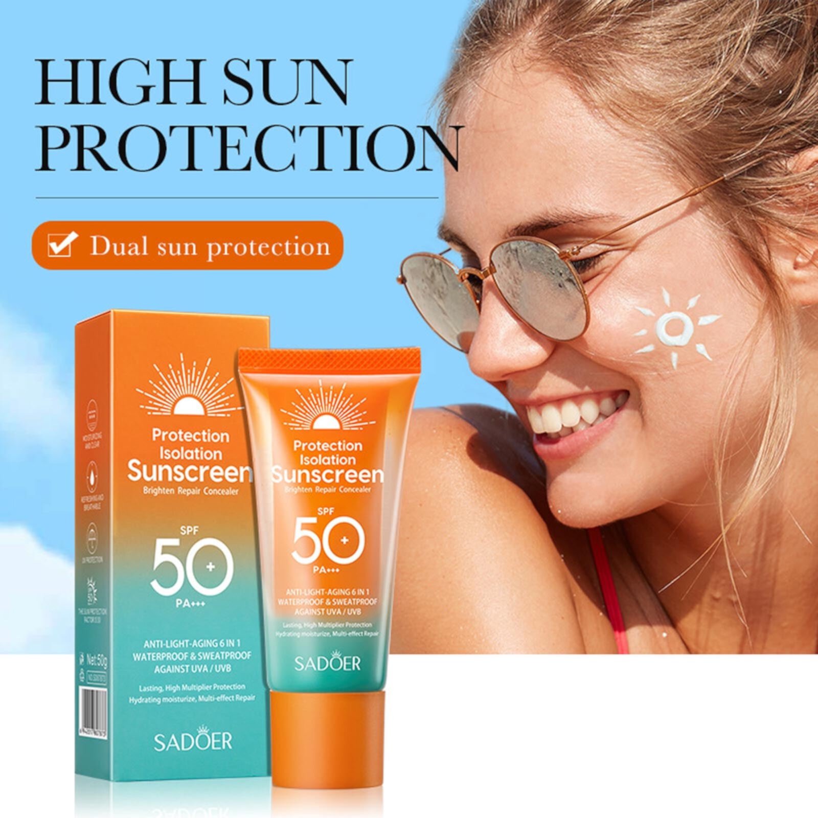 EWASWON Sheer Mineral Sunscreen Stick for Face & Body,SunGuard Pro: Broad Spectrum Sunscreen SPF 50+ - Ultimate Protection for Outdoor Enthusiasts EWASWON