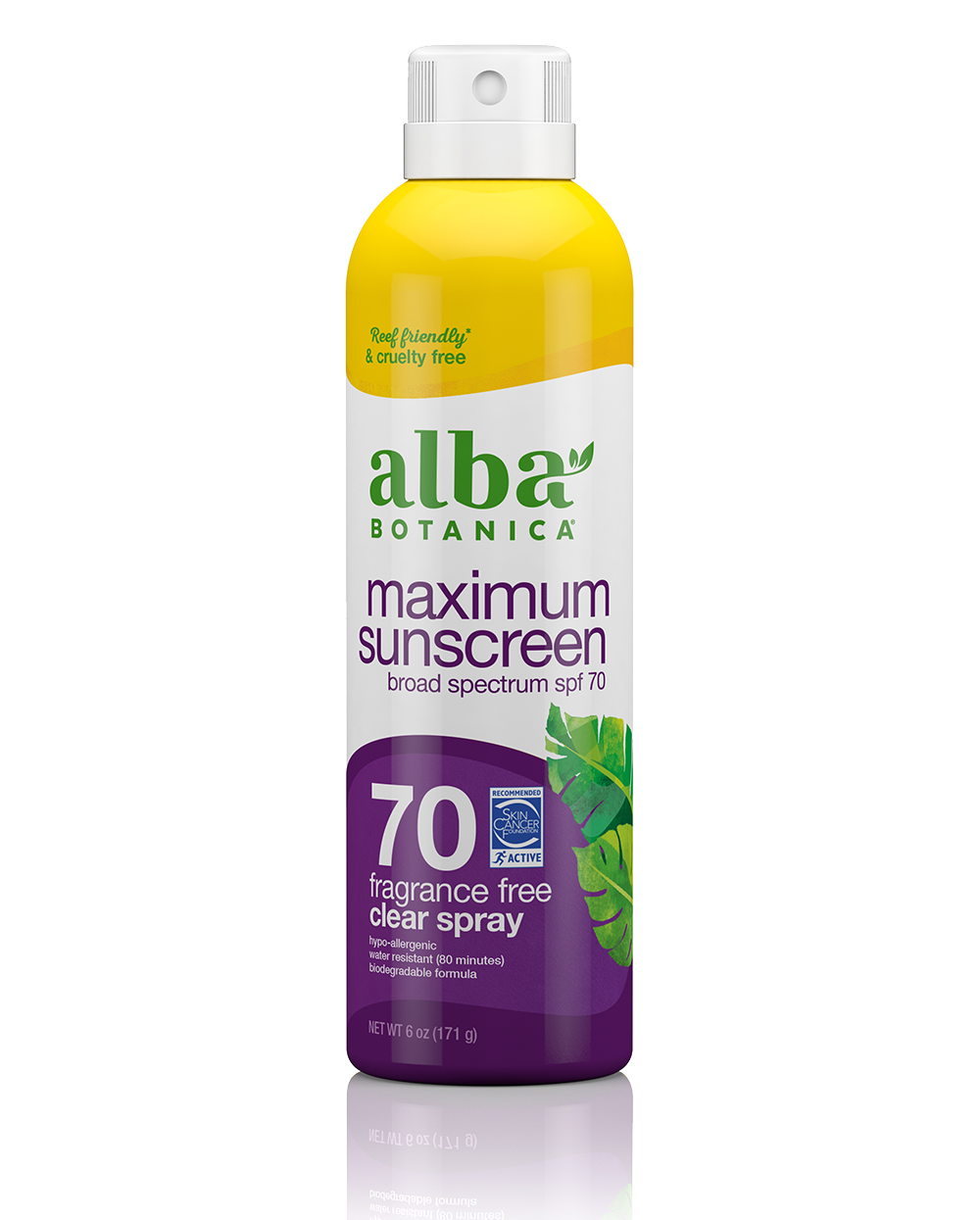 Alba Botanica Hawaiian Sunscreen Spray SPF 70, Fragrance Free, 5 fl oz Alba Botanica