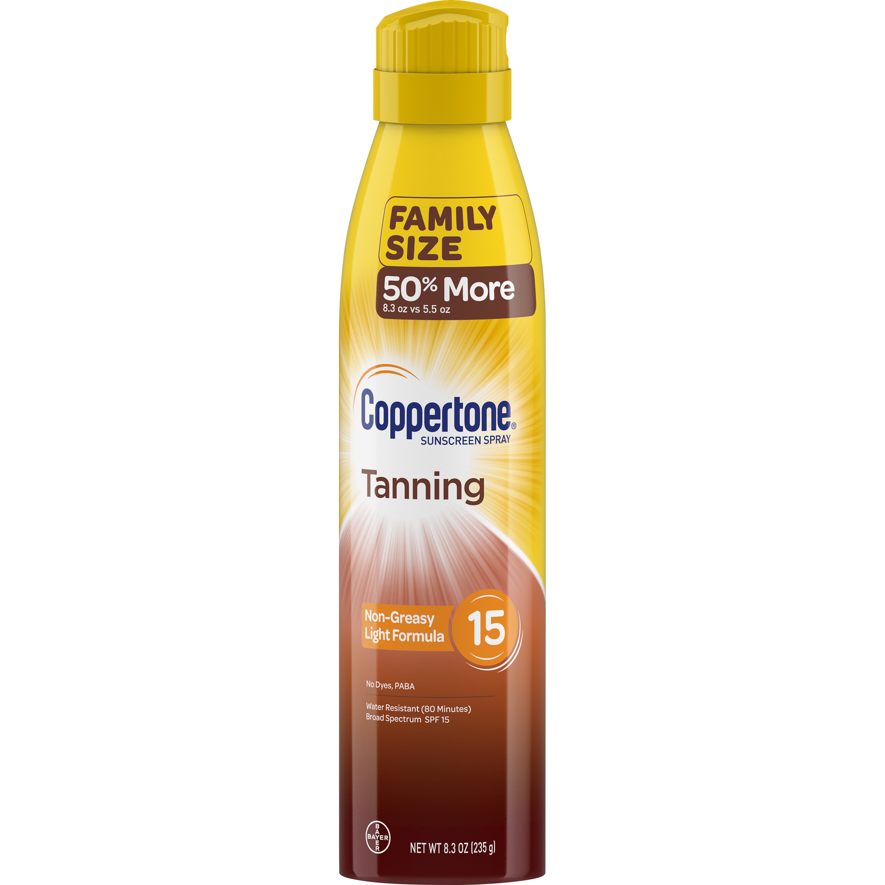 Coppertone Tanning Defend & Glow Sunscreen Spray SPF 15, 8.3 oz Coppertone