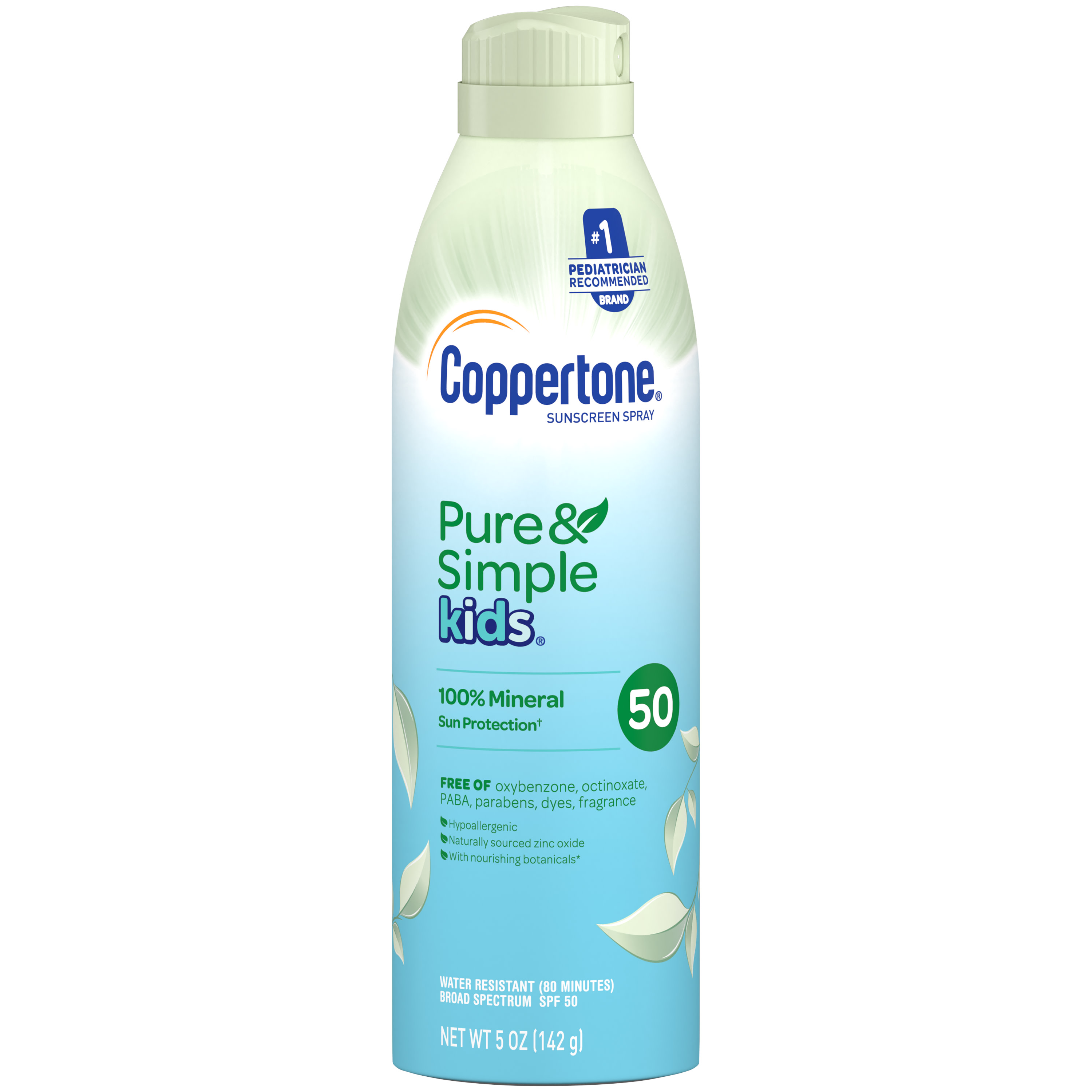 Coppertone Pure and Simple Kids Spray Sunscreen, SPF 50, 5 Oz Coppertone