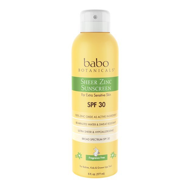 Babo Botanicals Sheer Zinc Sunscreen Spray SPF 30 , 6 oz Spray Babo Botanicals