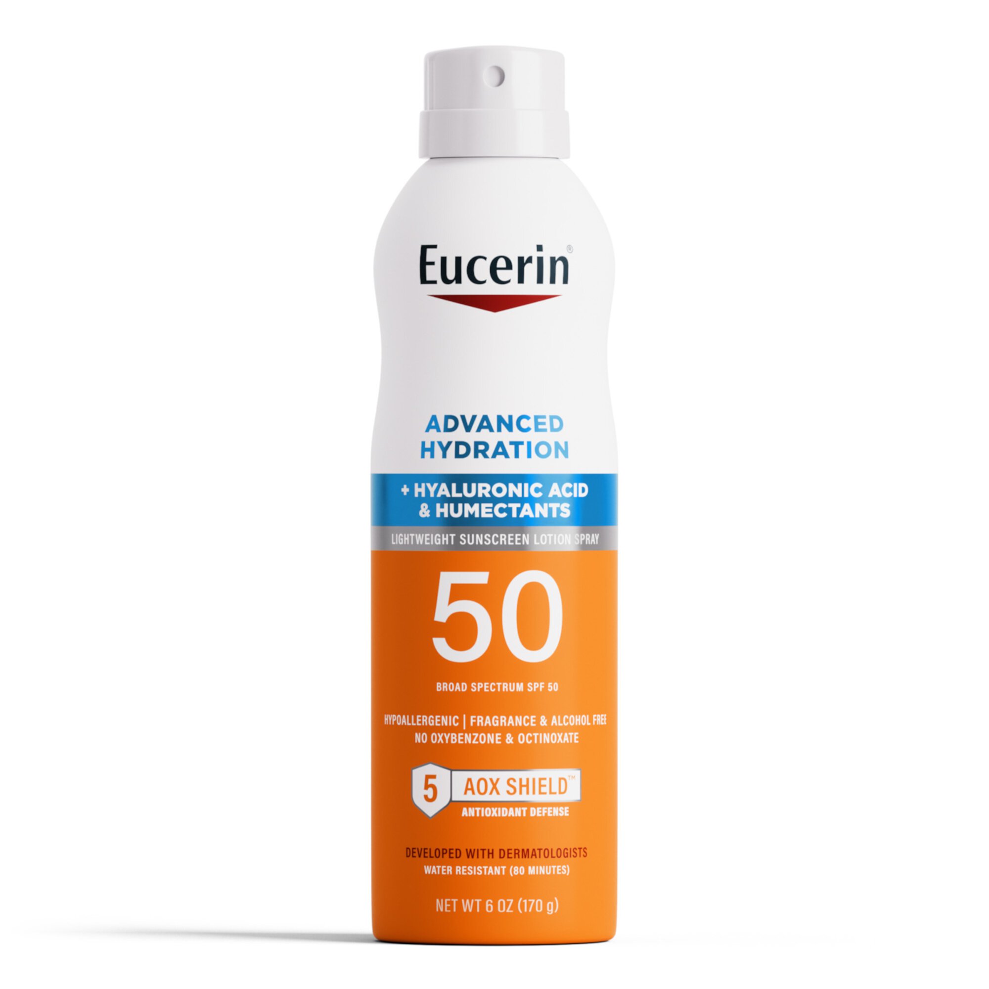 Eucerin Advanced Hydration Sunscreen Spray, SPF 50, 6 fl oz Bottle Eucerin