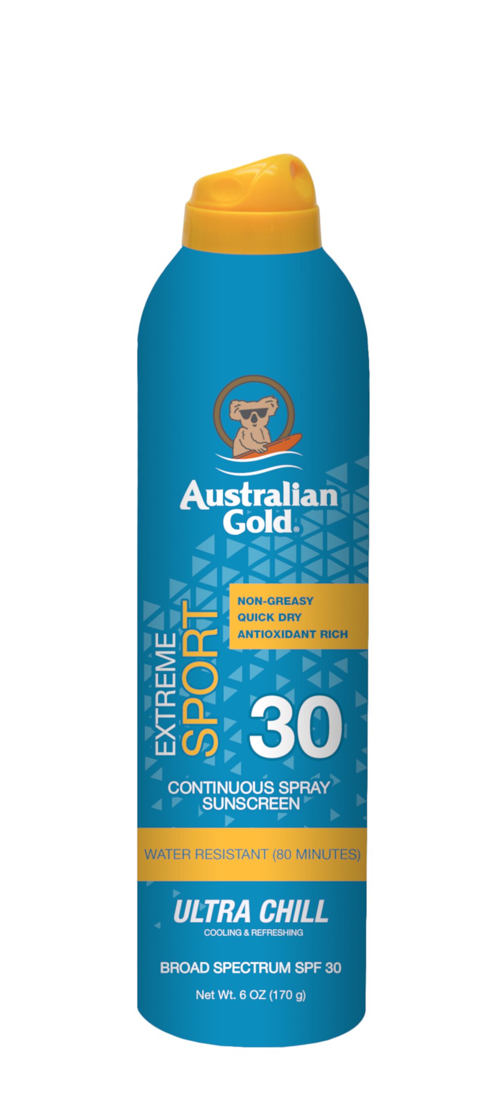 Australian Gold Continuous Spray Sport Sunscreen, Ultra Chill, SPF 30 - All Skin Types Australian Gold