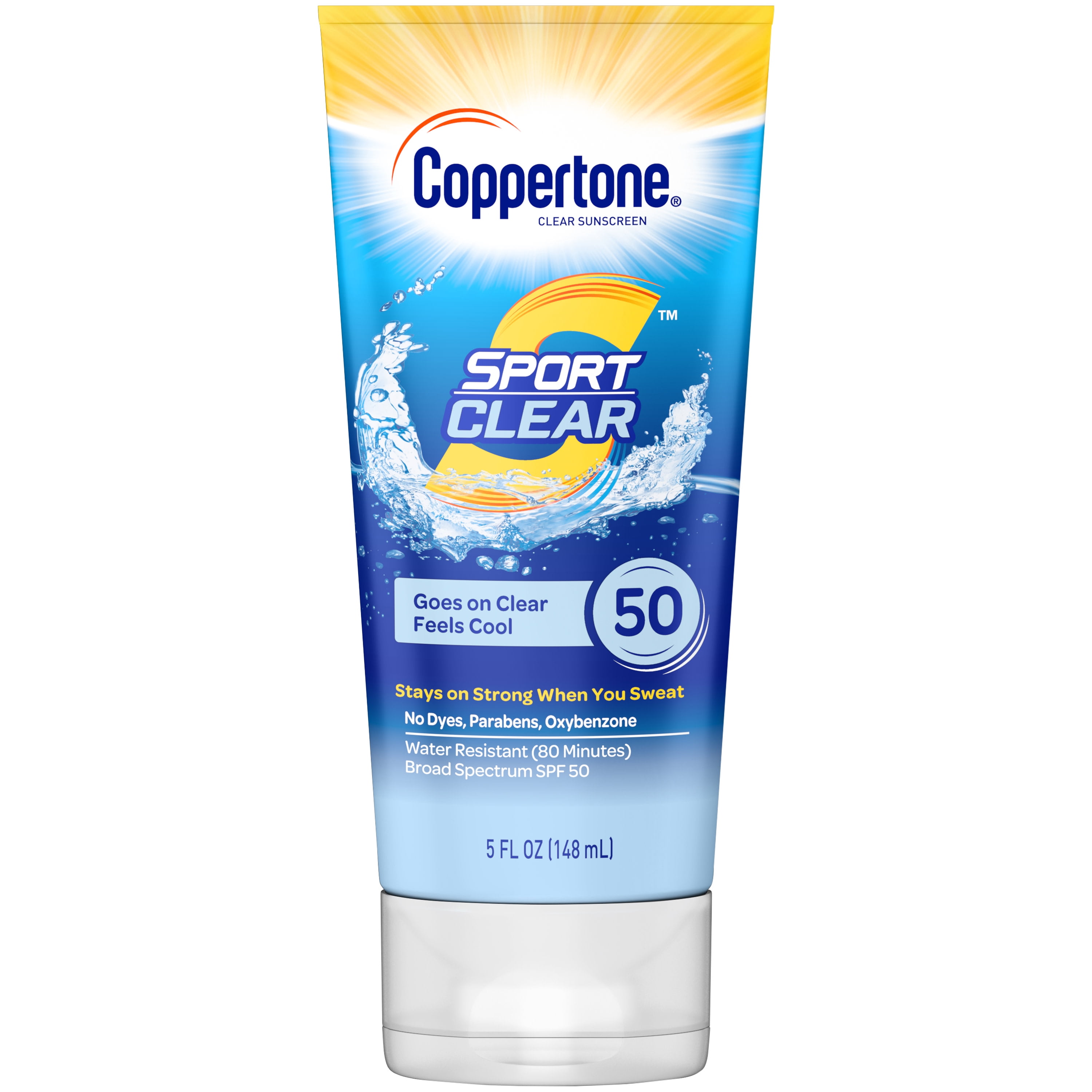 Coppertone Sport Clear SPF 50 Sunscreen Lotion, 5 Ounce Coppertone