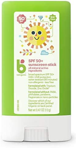 Babyganics Cover-Up Baby™ Sunscreen Zinc Oxide Stick SPF 50 - 0.47 oz Pack of 3 Babyganics