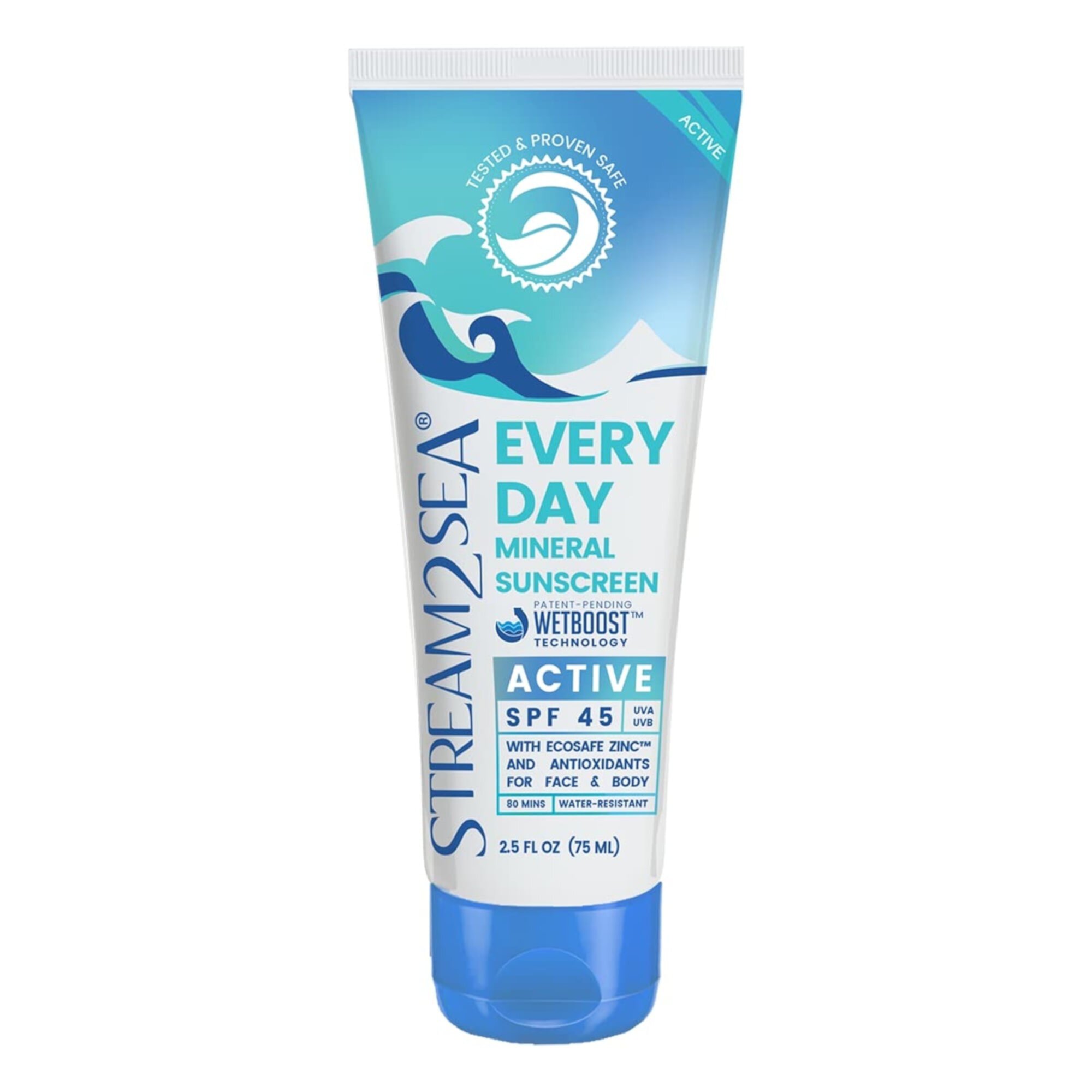 Stream2Sea Reef Safe Kids Mineral Sunscreen for Face & Body with SPF 45, 2.5 fl oz STREAM 2 SEA